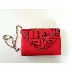 Lebanese Cities Calligraphy Clutch Red 