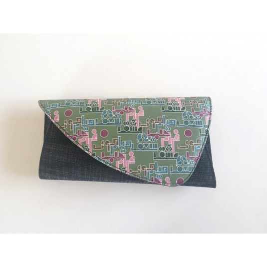 Green and faded dark grey Clutch Hobb & Co. 