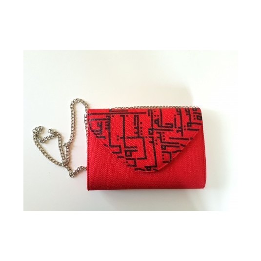 Lebanese Cities Calligraphy Clutch Red 