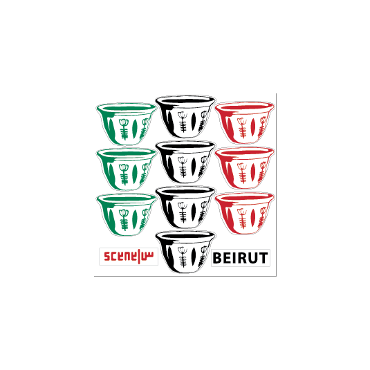Lebanese Coffee Shaffeh cups - 9 stickers