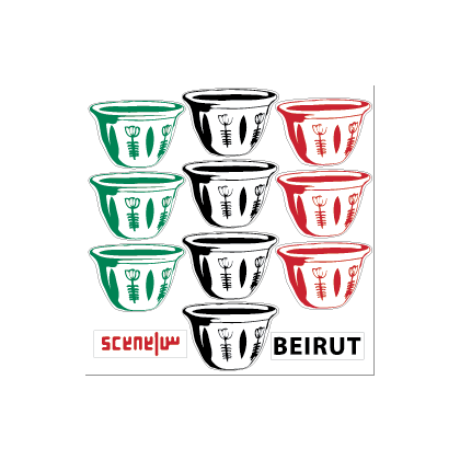 Lebanese Coffee Shaffeh cups - 9 stickers